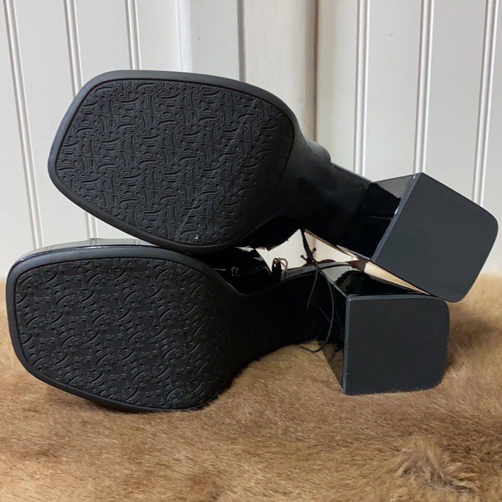 Sam & Libby Black Chunky Heels Platform Shoes 9 NWT Retro GoGo - Picture 10 of 11